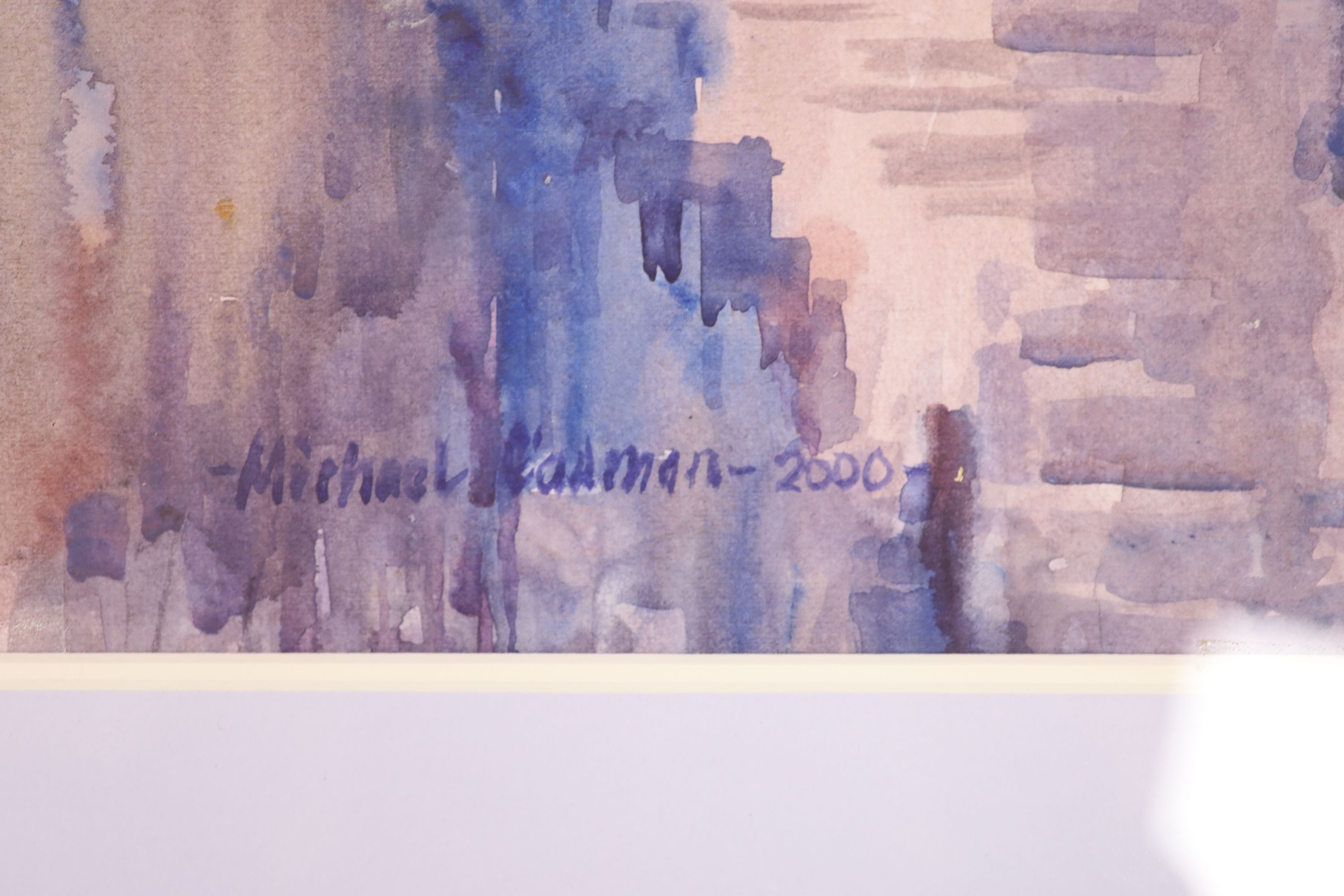 Michael Cadman (1920-2010), mixed media, London Lights, signed and dated 2000, 40 x 56cm